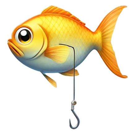a fish fishing  sticker
