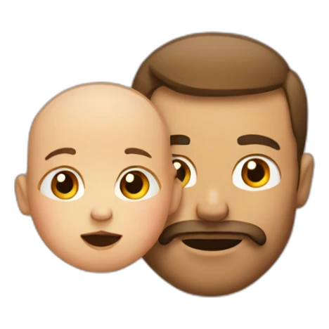 man with a baby close to his mouth sticker