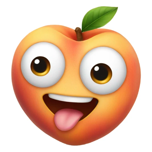 Peach with heart eyes sticker