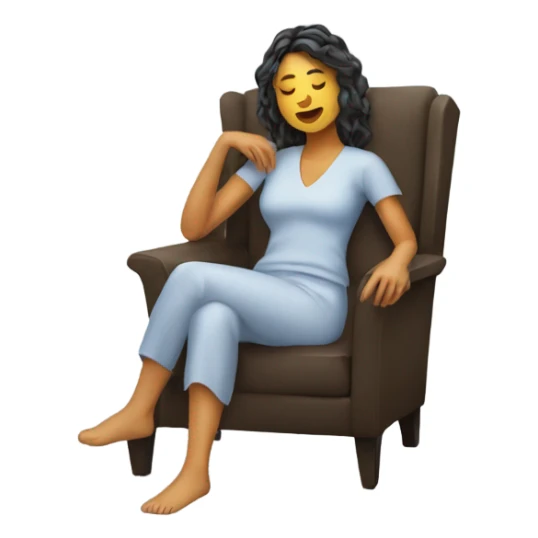 A woman relax in the armchair  sticker