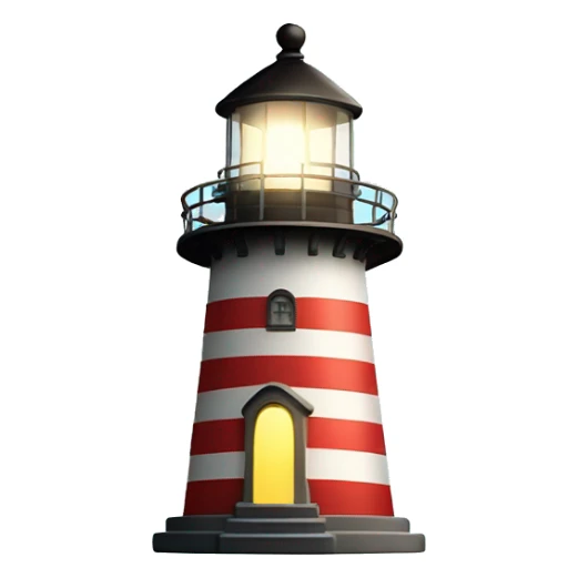 Light house shining beacon of light streak out to the left side from the top sticker