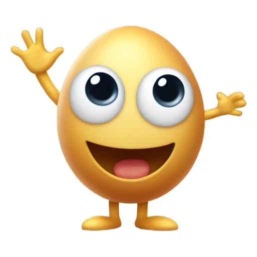 Little egg man with his hands in the air going wild sticker