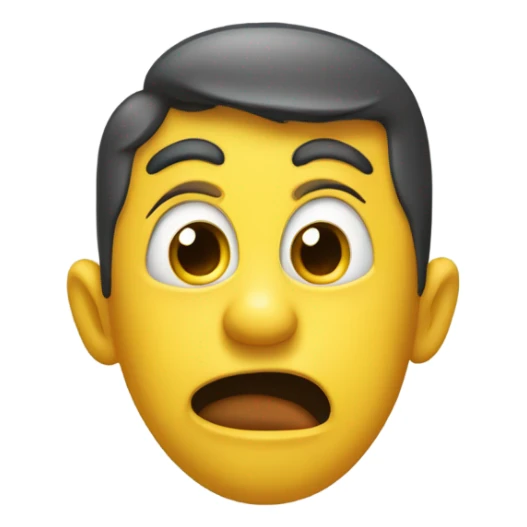 A classic yellow face with wide, open eyes. The tongue is sticking out slightly and the cheeks are raised, creating a playful and cheeky expression. The overall look is fun, lighthearted, and mischievous. sticker