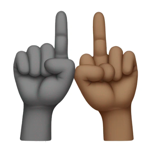 The pointer and middle fingers of each opposite hand fitting between each other  sticker