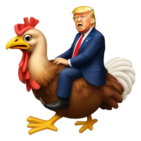 Donald trump riding a turkey sticker