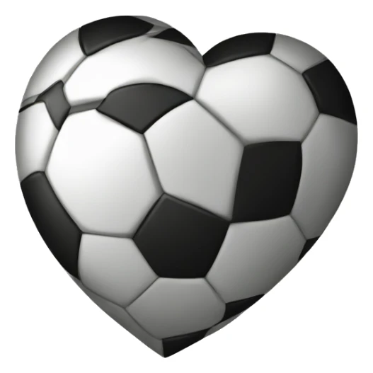 a heart with a soccer ball print sticker