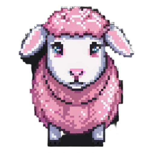 pink sheep with tongue out sticker