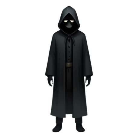 An icon representing a horror game, featuring a dark, eerie environment with a shadowy figure lurking in the background. Dim lighting, fog, and haunting details create a chilling atmosphere. The design evokes suspense and fear, set against a transparent background. sticker