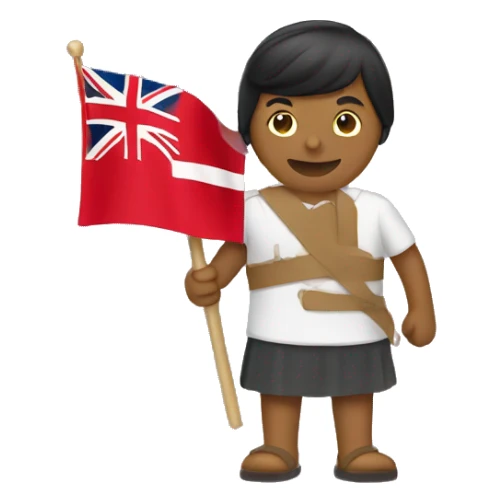 A person holding a Tongan flag  sticker