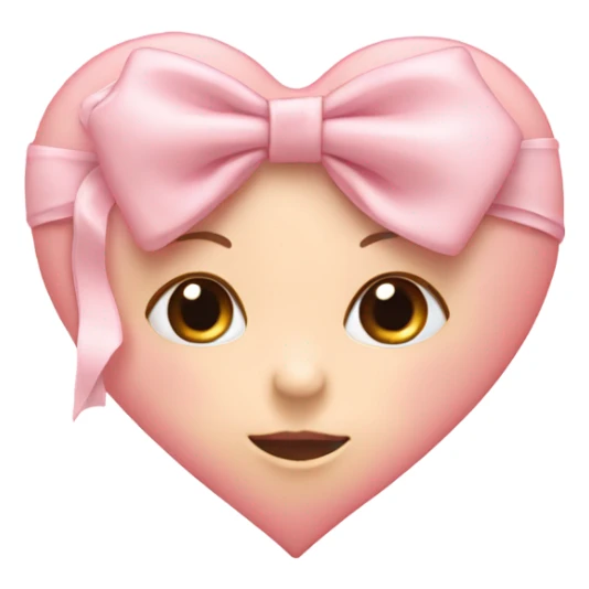 Baby pink heart with bow  sticker