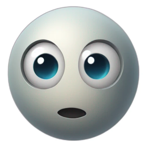 3d sphere with a cartoon futuristic skin texture with big calm eyes sticker