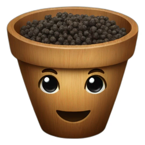 black pepper in wooden cup sticker