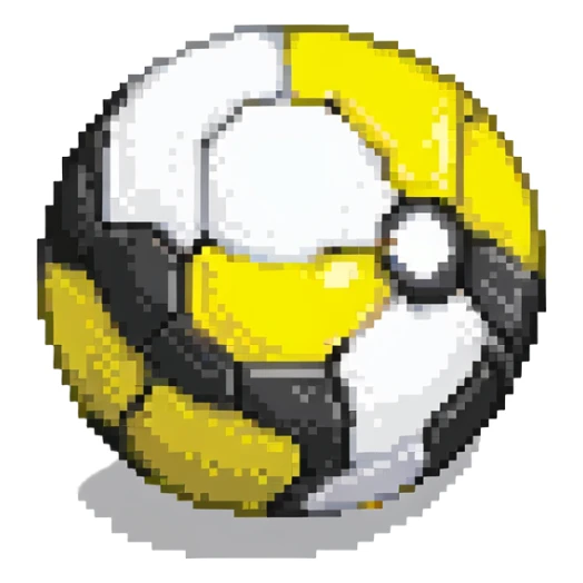 Ultra Ball from Pokemon, black and yellow top half, white bottom half sticker
