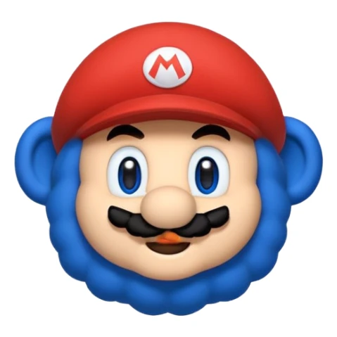 Ein Pudel im aussehen vom SuperMario Universum sticker