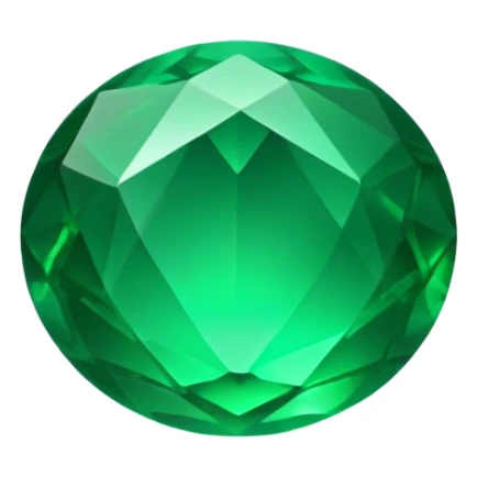 Cinematic Realistic Emerald Emoji, Deep and lush, with a vibrant green hue that catches light, creating a brilliant, sparkling effect across its polished surface. The facets of the gem catch the light in rich, deep reflections, radiating a sense of luxury and nature. Soft glowing outline, capturing the essence of natural beauty and timeless elegance in a vivid emerald. sticker