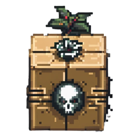 power up crate with bomb symbol for a video game sticker