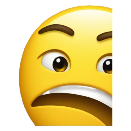 Yellow standard emoji face giving a side eye look to the viewer conveying an emotion of suspicion or skepticism sticker