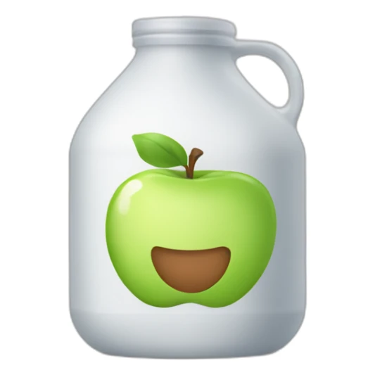 Store plastic Milk jug apple emoji style sticker