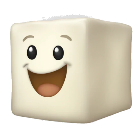 a cube of feta cheese waving sticker