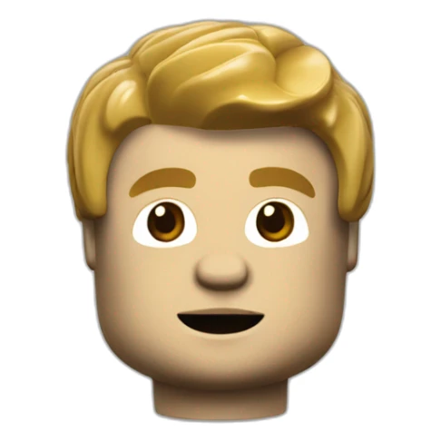 Lego mini figure with standard Lego hair and stubble  sticker
