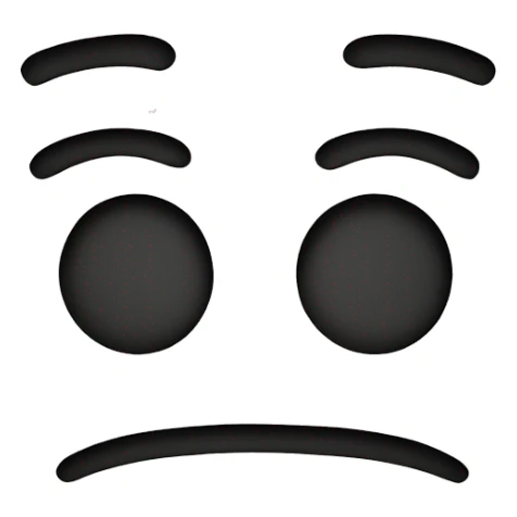 classic smiley face, but its sad. only in black and white. only outlines sticker