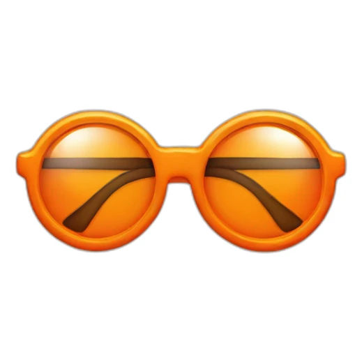 orange circle with a glasses and a red bowtie sticker