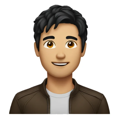 Men black hair and brown  sticker