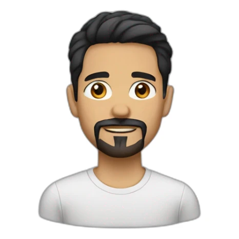 goatee, 6 feet tall, hispanic, short black hair, medium lips, dark brown eyes sticker
