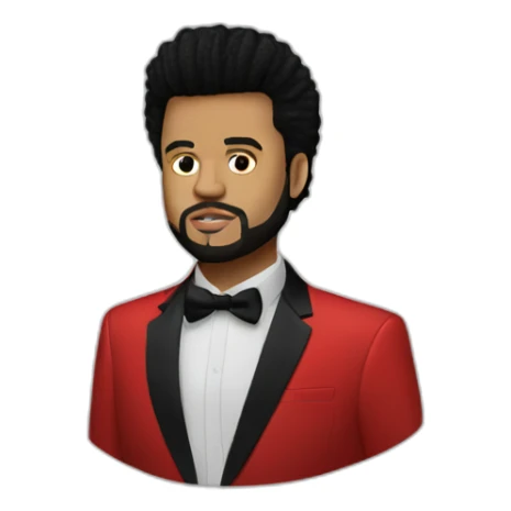 The Weeknd (after hours red tuxedo) (Portrait, front facing, Apple iOS 17 style) sticker
