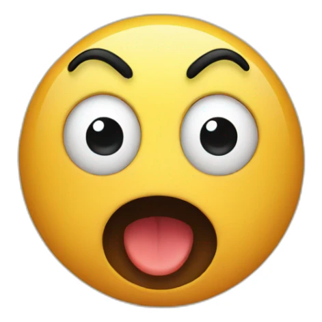 A frightened round emoji that comes running from the front  sticker