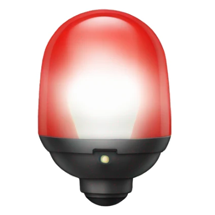 An alarm light🚨 with an anxious expression, red sticker