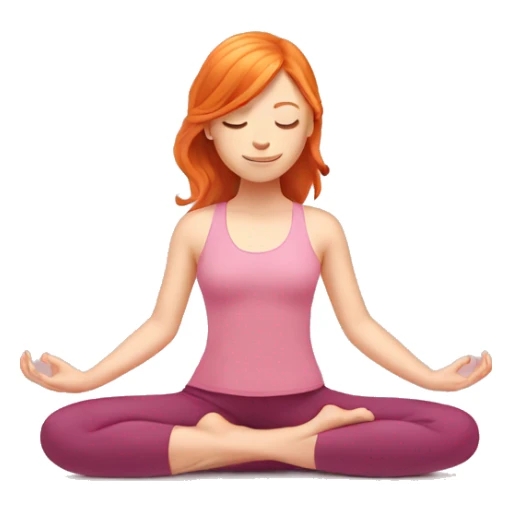ginger girl doing yoga in pink tones sticker