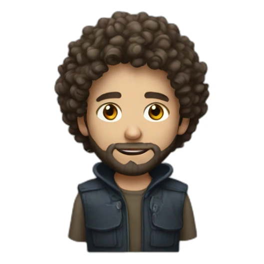 thief adult curly hair and beard white skin sticker