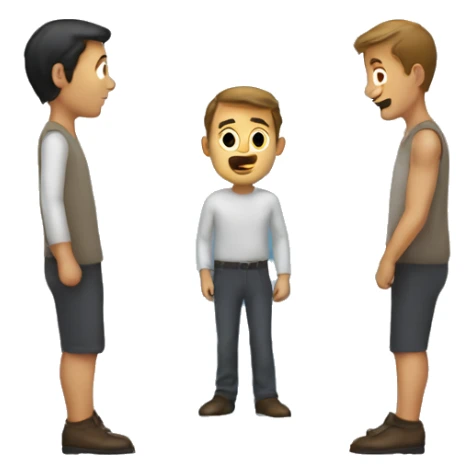  a man looking at a mirror and seeing a human  sticker