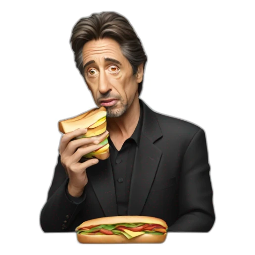Al Pacino eating a sandwich sticker