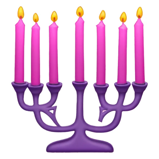 Pink Hanukkah which has 9 total candles sticker