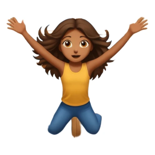 brown girl jumping out a window sticker