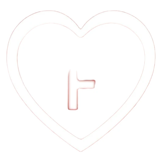 un corazon rojo con la letra f en el centro pero para un emoji sticker