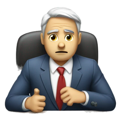 stressed business man waiting for call sticker