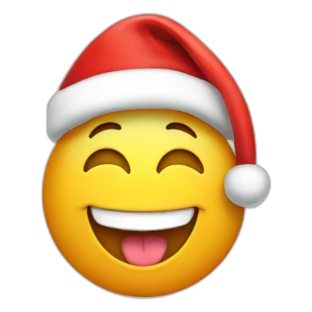 Laughing emoji with a santa hat sticker