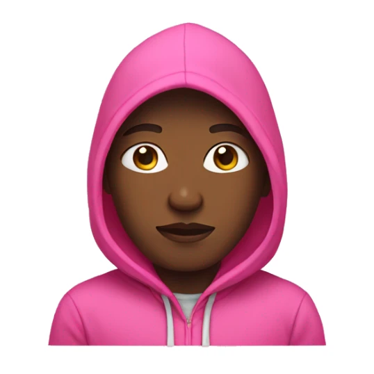 black person wearing pink hoodie sticker