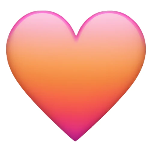 Pink and orange ombré heart  sticker