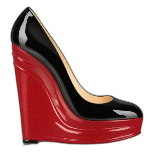 WEDGE heel LOUBOUTIN black PATENT sticker