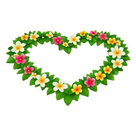 A heart as a island with green and flowers on it sticker