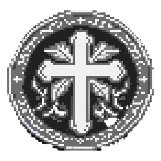 antique medieval silver coin with cross symbol sticker