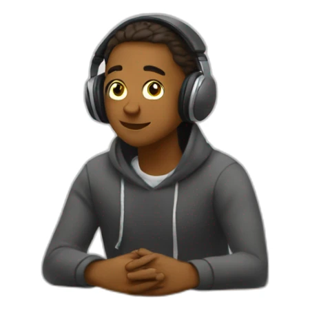 student listening to music in class sticker