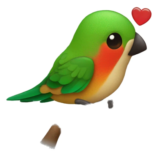 emoji de un colibrí con dos enamorados sticker