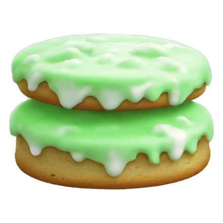 light green cookie with a white frosting on top sticker