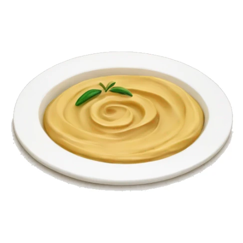 hummus with olive oil swirl and one pita bread on the side, NO FACE sticker