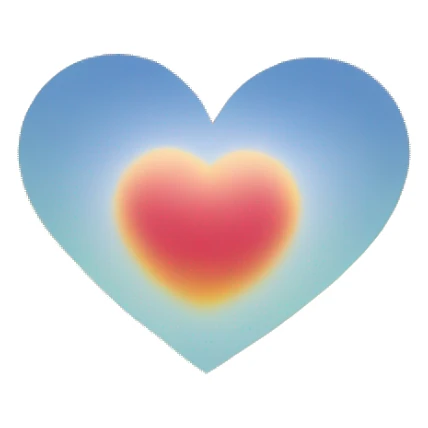 Heart in the shape of a sunrise sticker